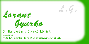 lorant gyurko business card